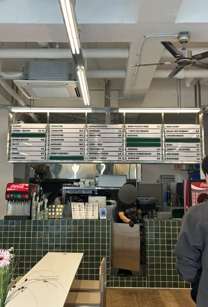 Interior with an American handmade burger joint vibe