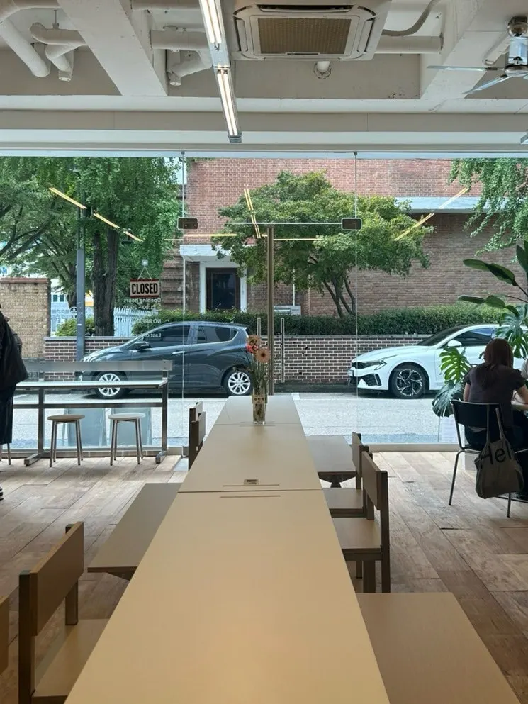 Interior with white and wood-toned decor