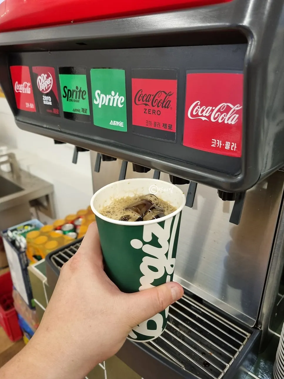 Ice cup for soda from the self-serve zone