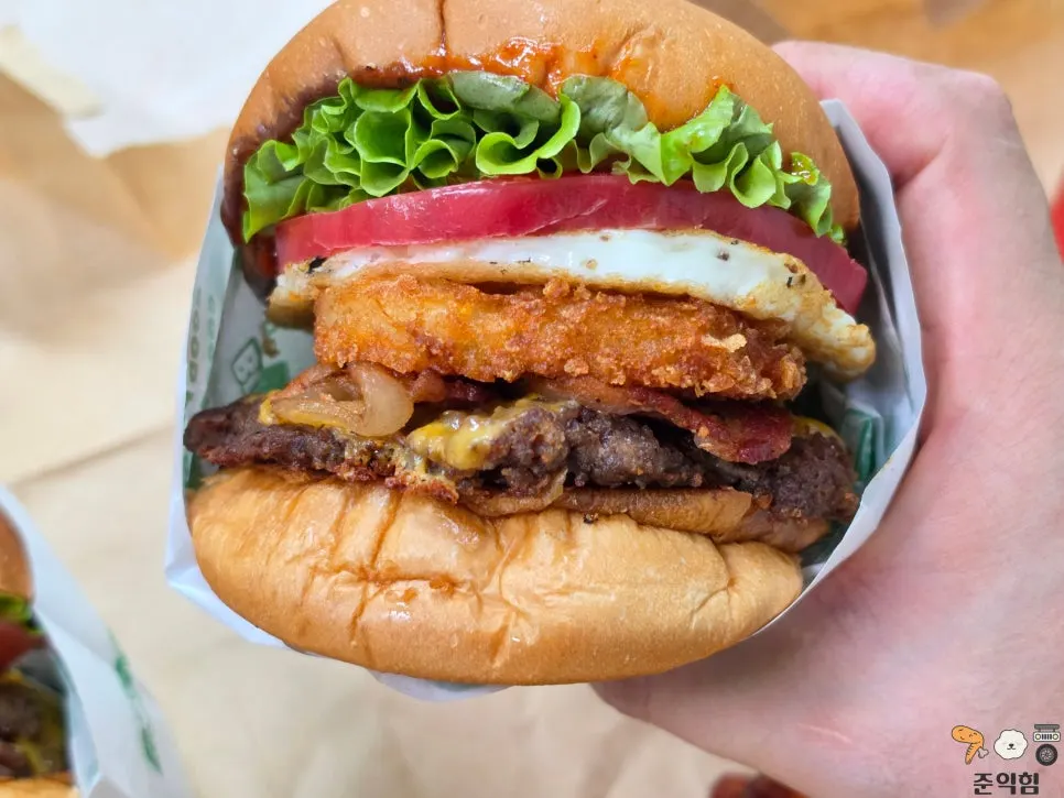 Hangover burger with hash brown and fried egg