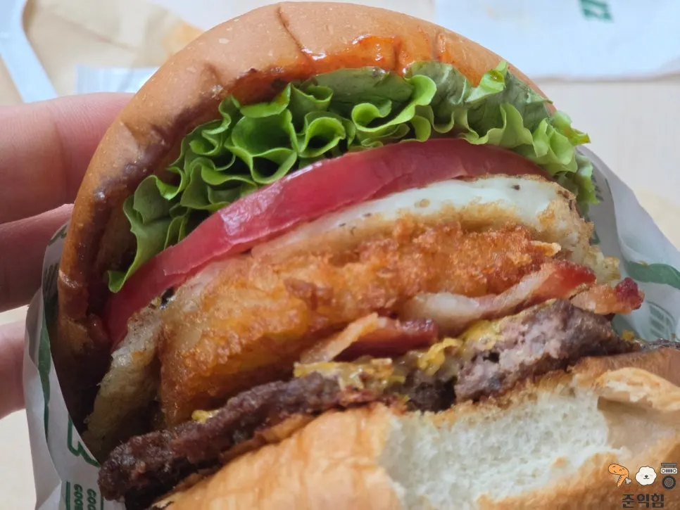 Cross-section of the Hangover burger fillings