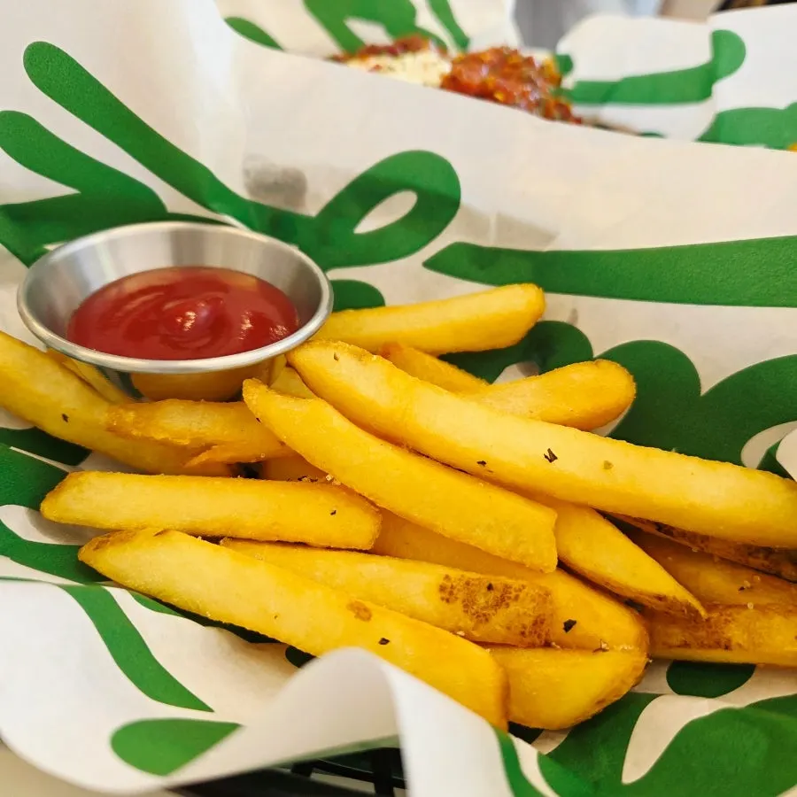 Thick original fries served as part of the set