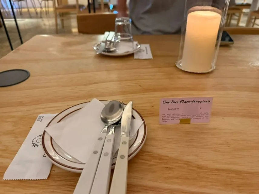 Table setting at Burnish Resto