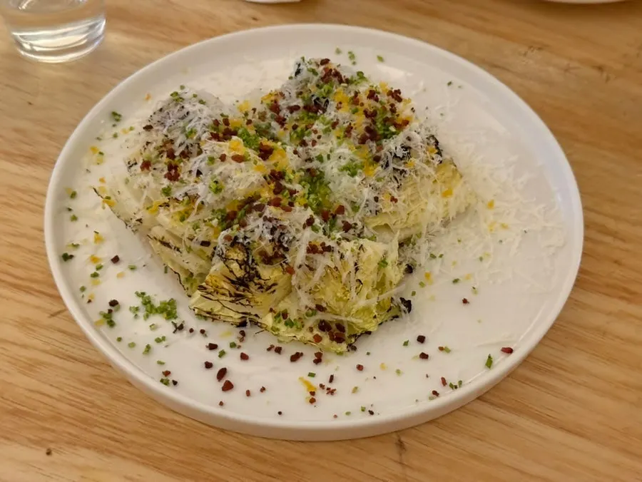 Napa cabbage salad placed on the table