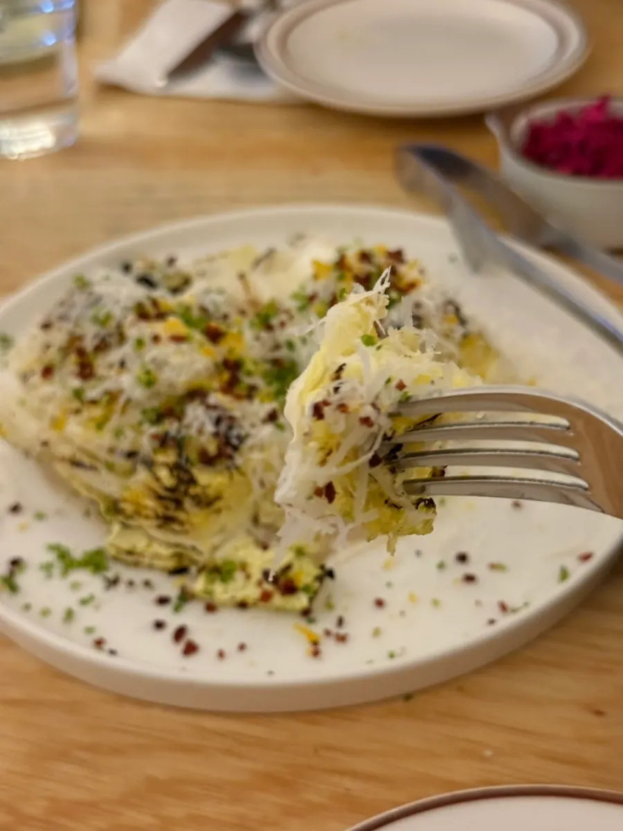 Colorful grilled napa cabbage salad