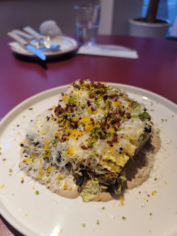 Close-up of Burnish Resto's napa cabbage salad
