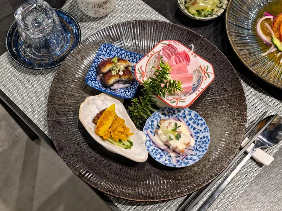 Covered bowl of Japanese-style steamed egg custard, chawanmushi