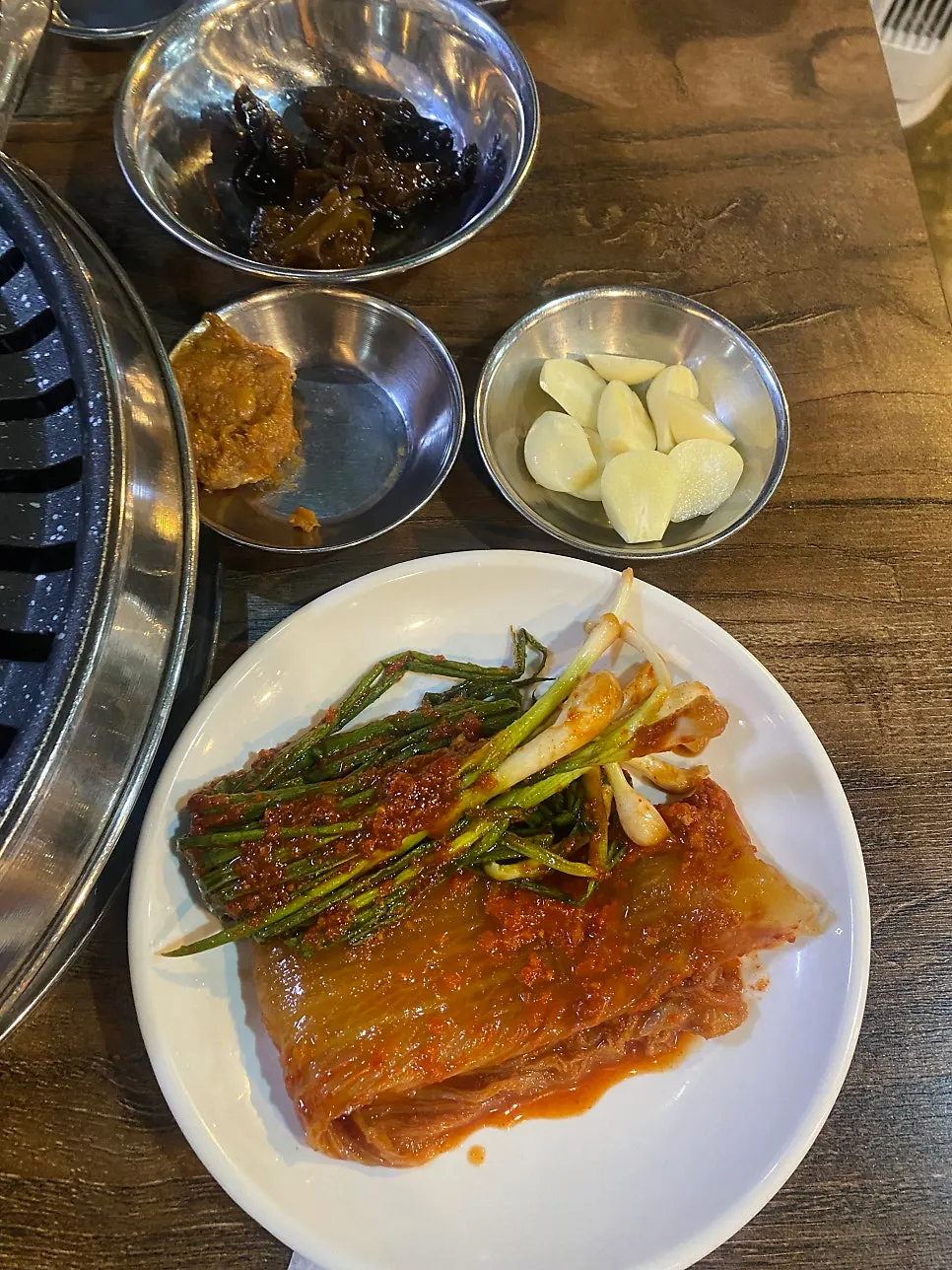 Homemade green onion kimchi with a pleasantly bitter taste