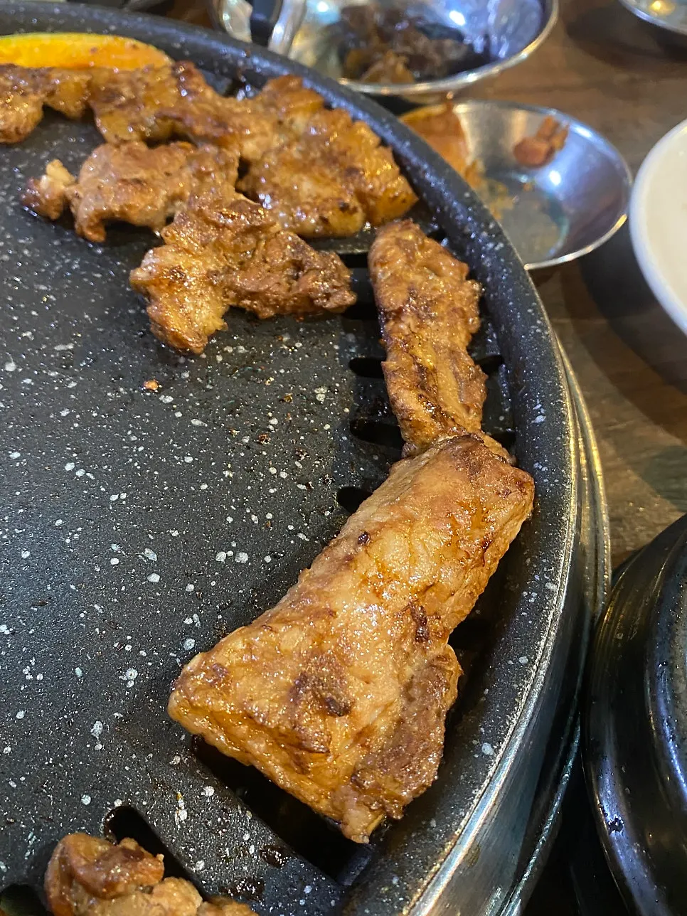 Marinated ribs grilled after the fresh ribs