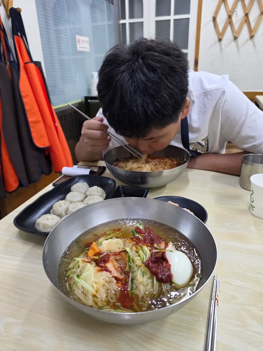Context about the springy texture of milmyeon noodles