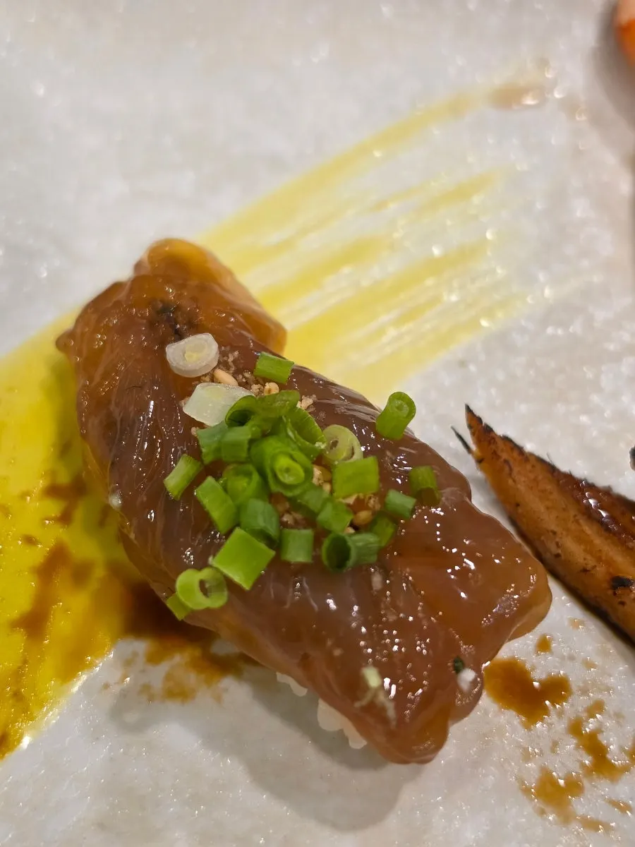 Eel sushi with sweet sauce