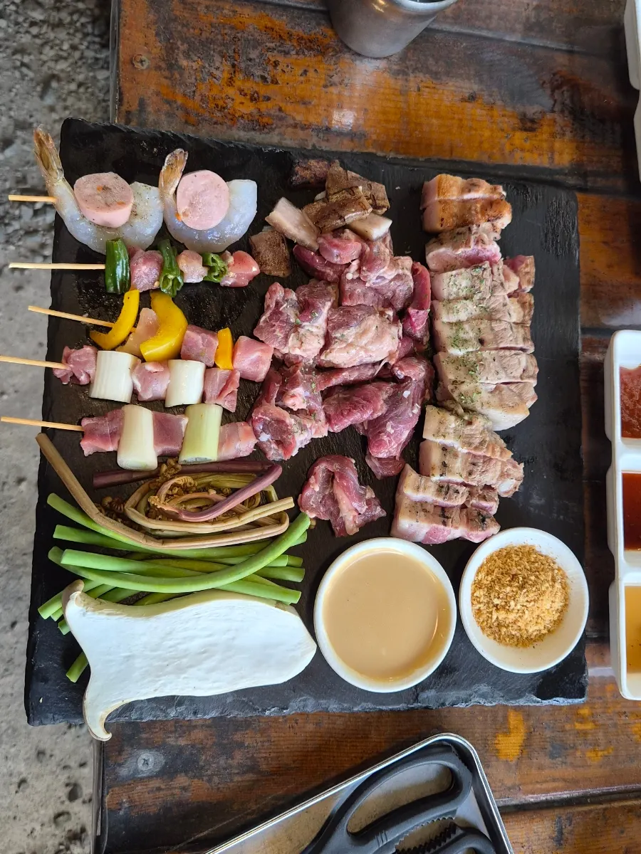 Table set with a grill