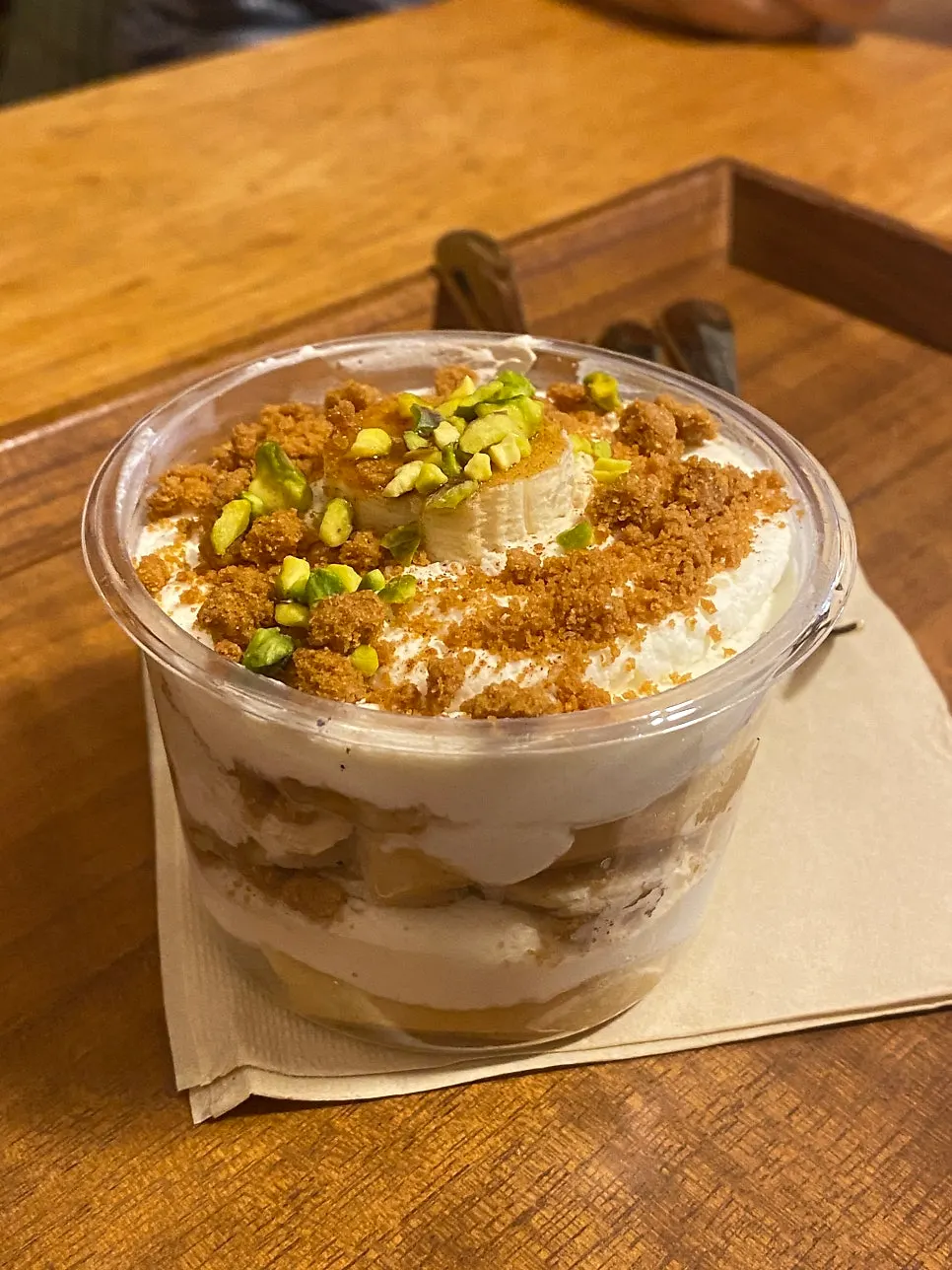 Chestnut cream hojicha topped with cream at Buajang