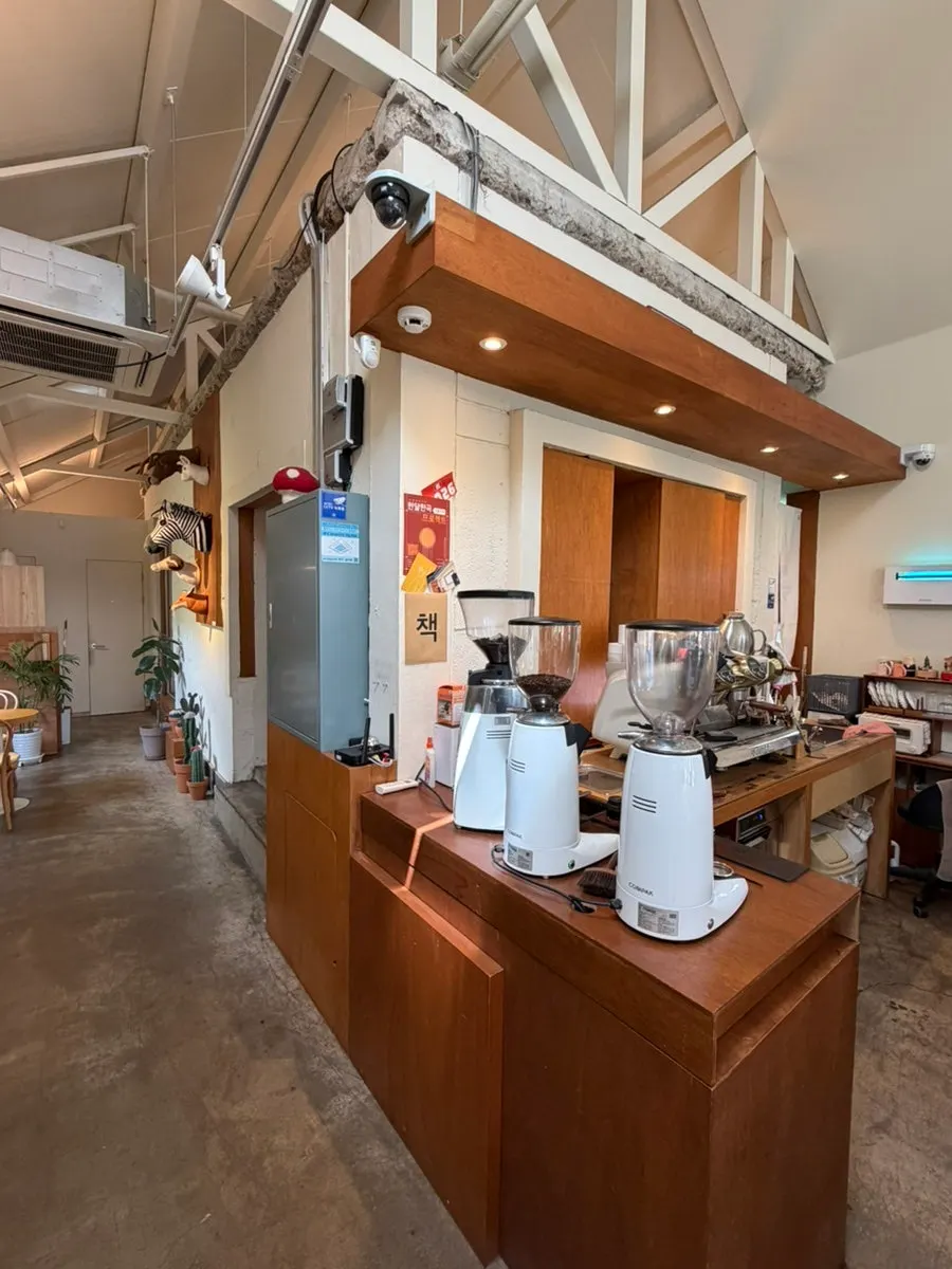 Open, spacious interior of Café Buajang