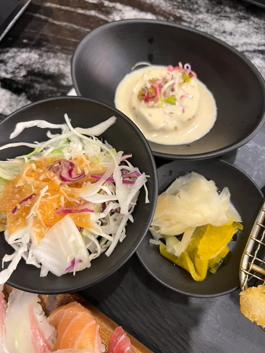 Soft tofu side dish in the sushi set