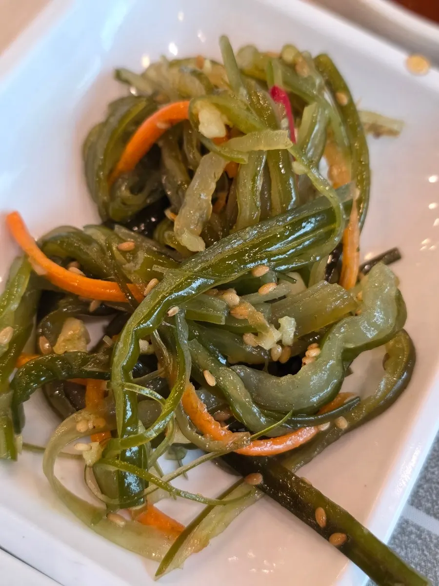 Neatly arranged Korean side dishes