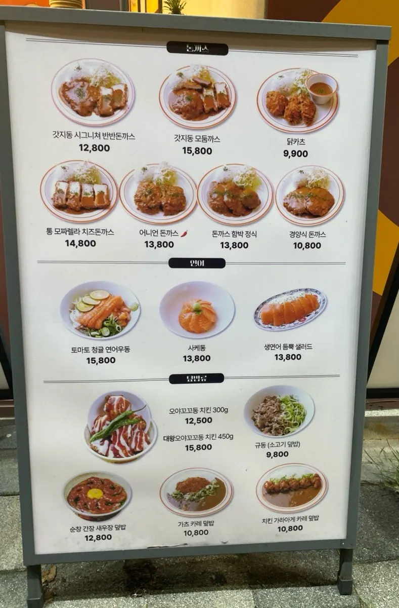 Vertical menu information at Gatjidong