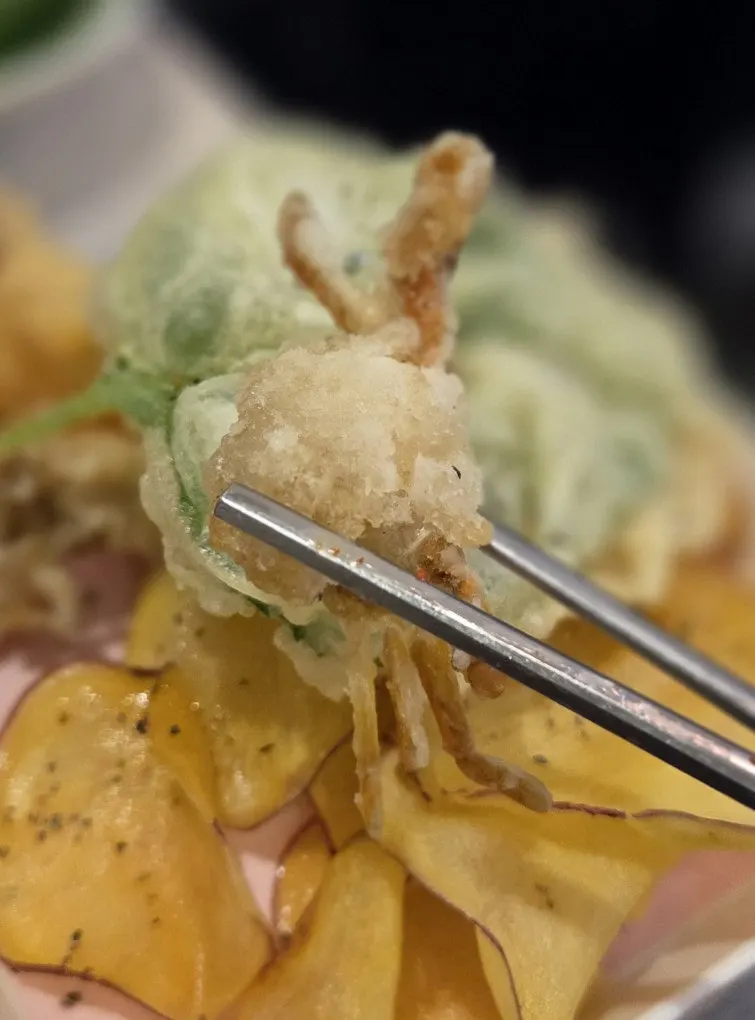 Warm complimentary fried food served at the end