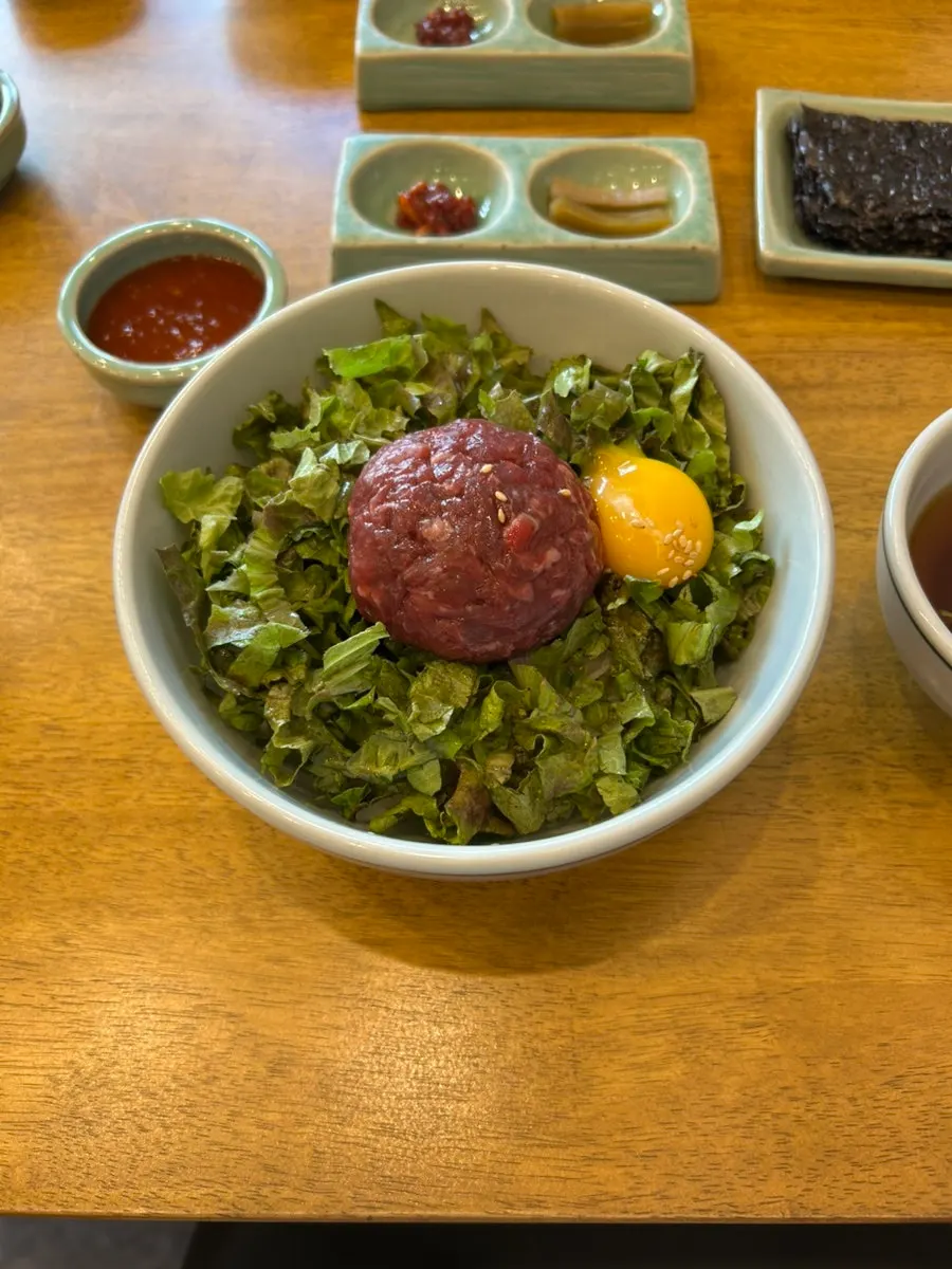 Mackerel gondeure rice with curly gim seaweed and gungchae