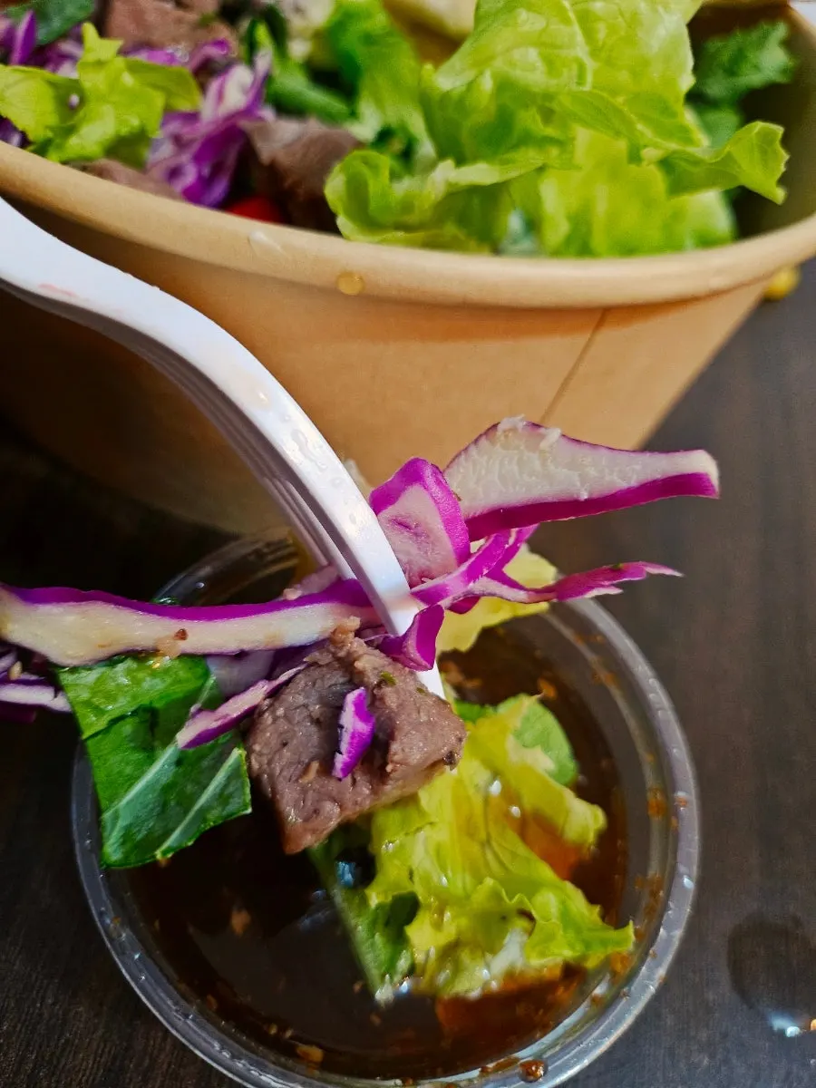 A filling salad meal setup