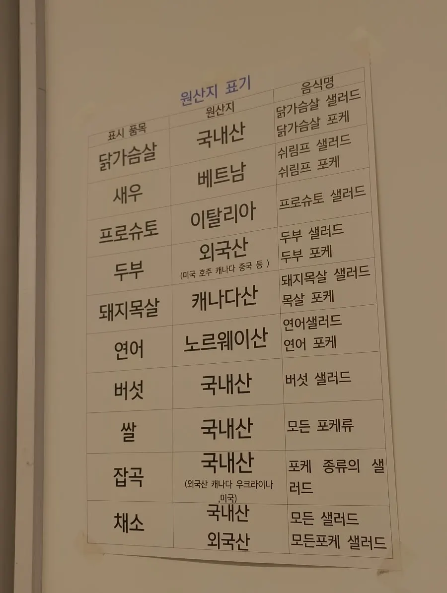 부리또 샌드위치 음료가 적힌 메뉴판