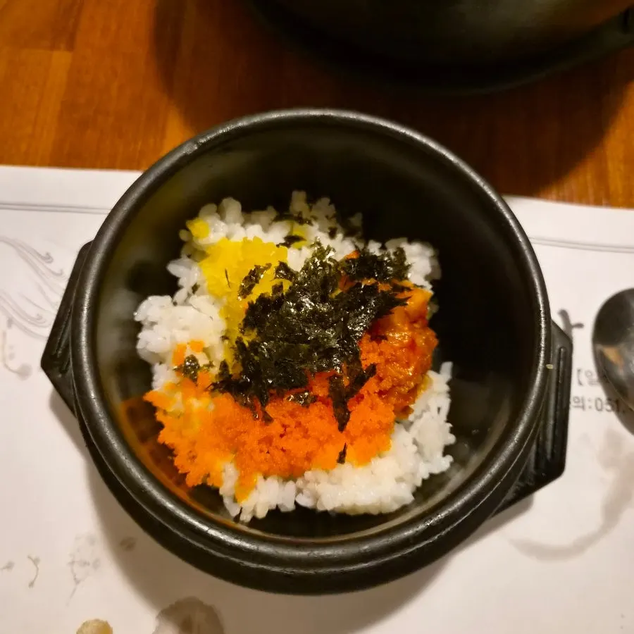 Bulgogi shabu-shabu and fried shrimp
