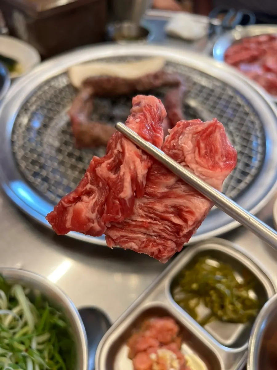 Emperor beef rib meat showing its marbling