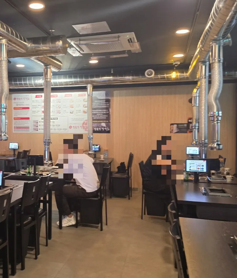 Clean interior of the lamb skewer restaurant