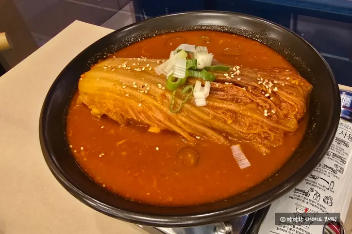 Aged kimchi mackerel stew served piping hot