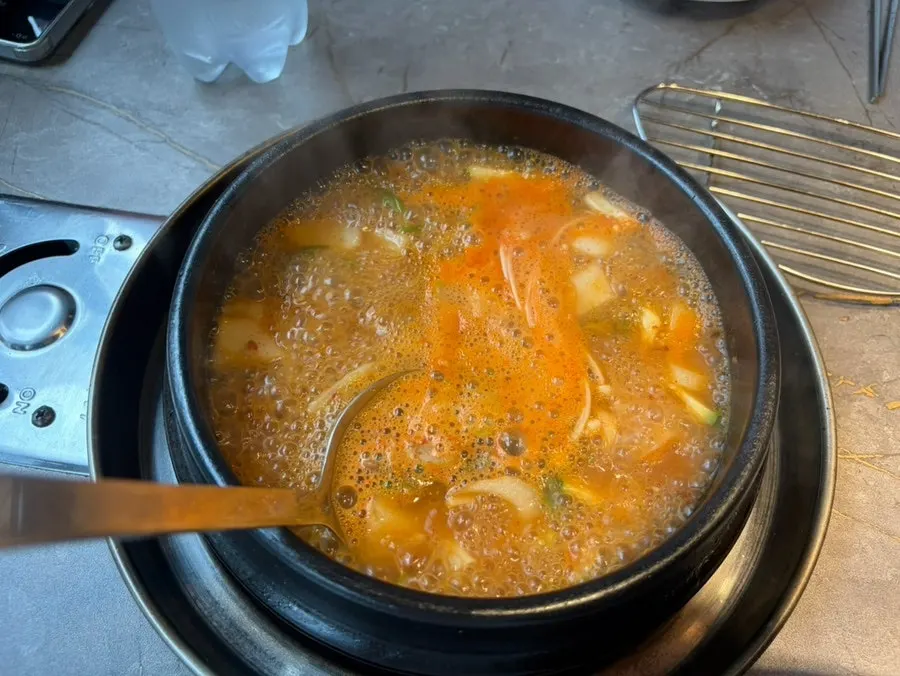 Self-serve bar at the Korean barbecue restaurant