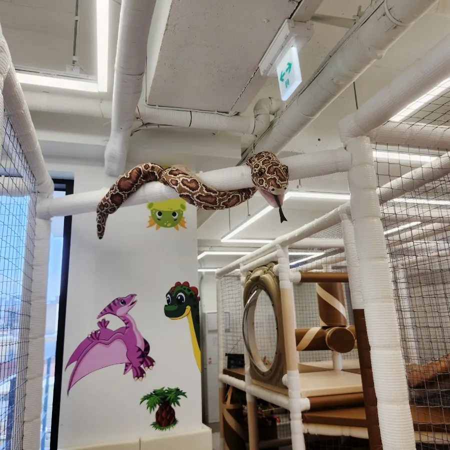 Snake plush decoration in the play area