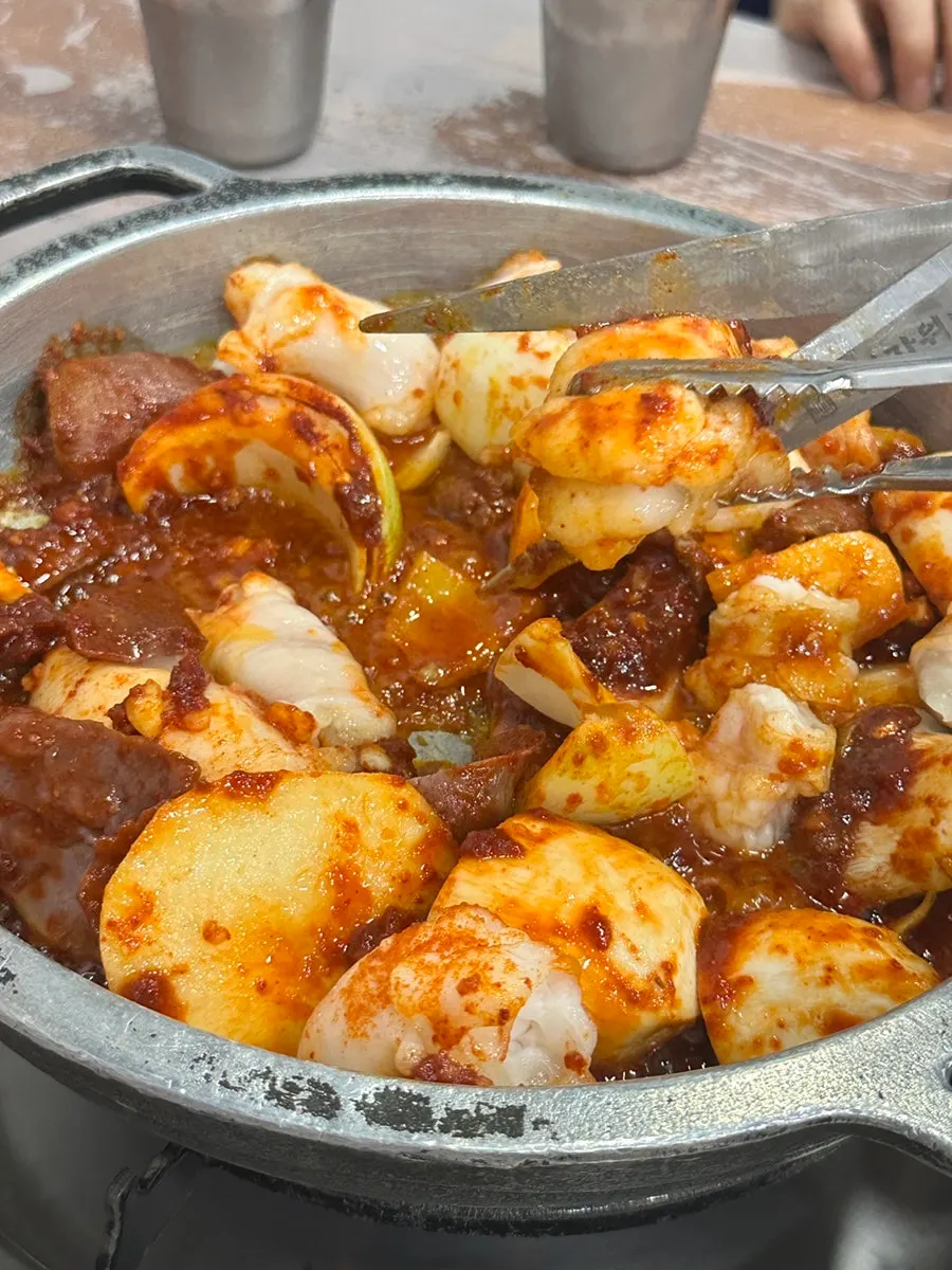 Sweet-spicy offal cooking on the grill
