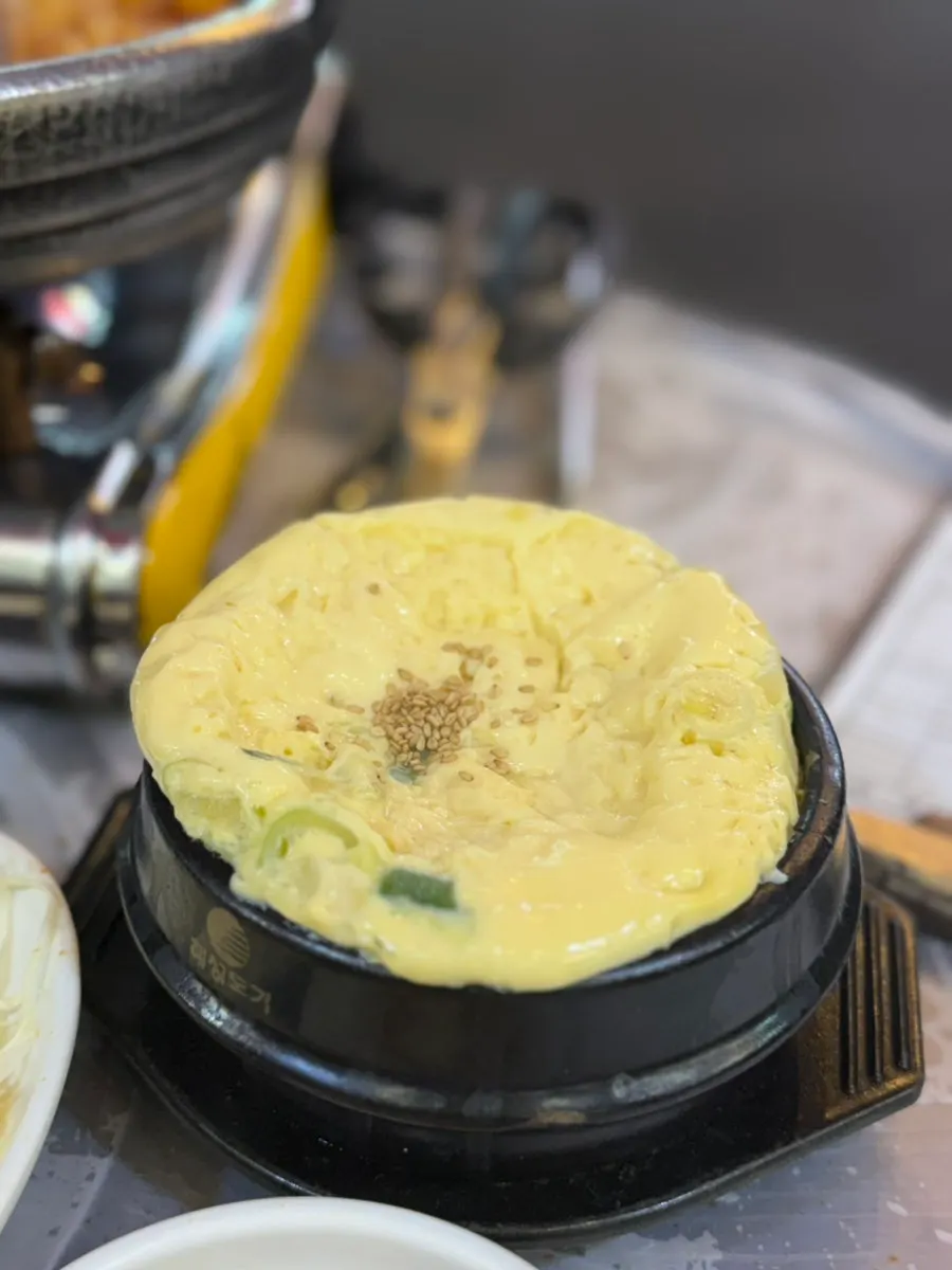 Complimentary steamed egg served for weekday visitors