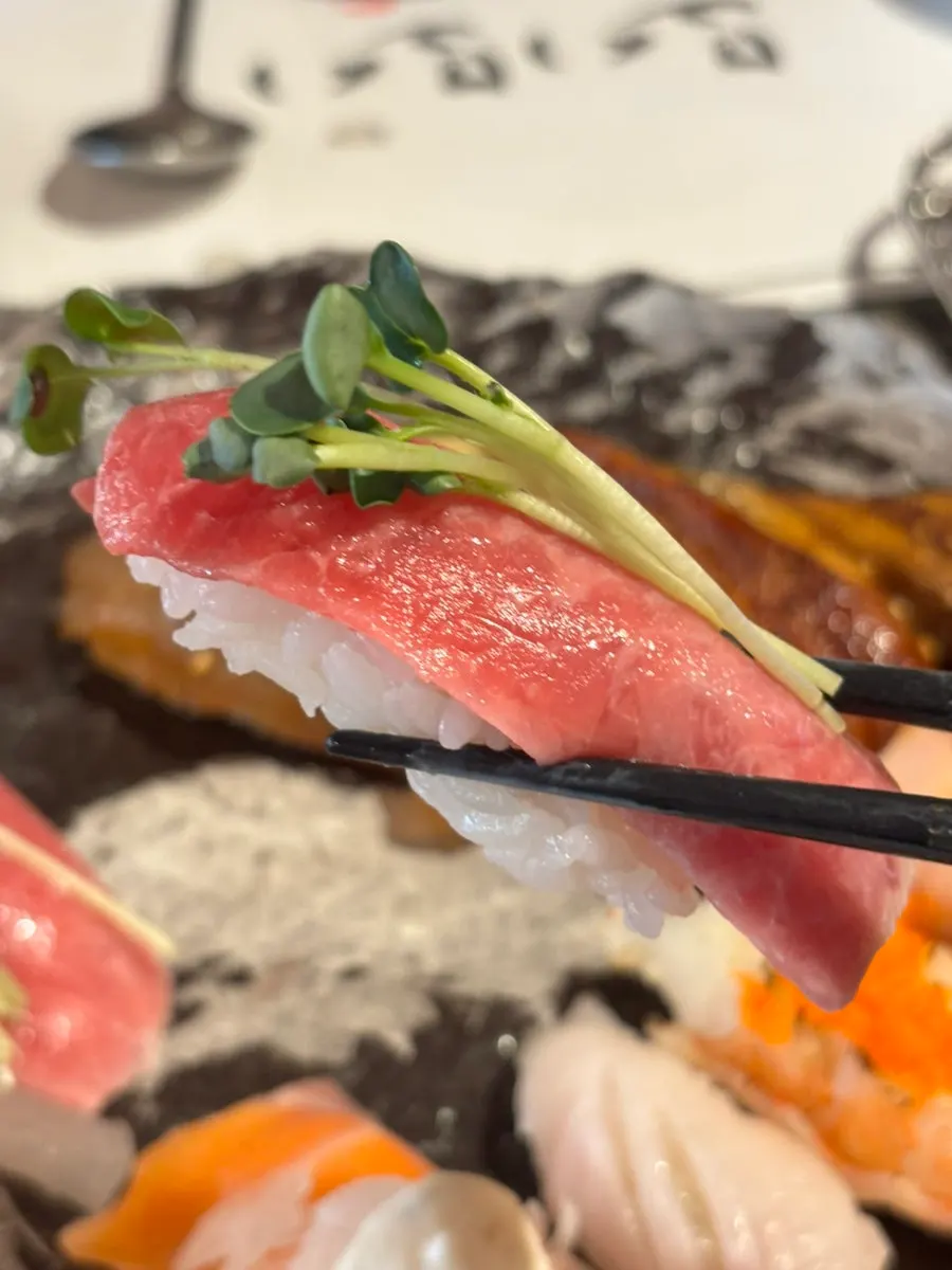 Piece of white fish flounder sushi
