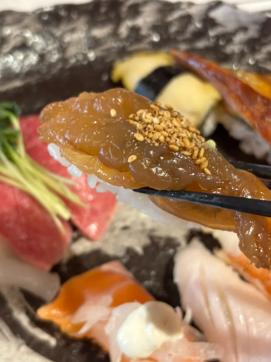 Eel sushi brushed with house sauce