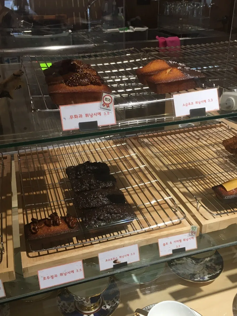Display of financiers and desserts