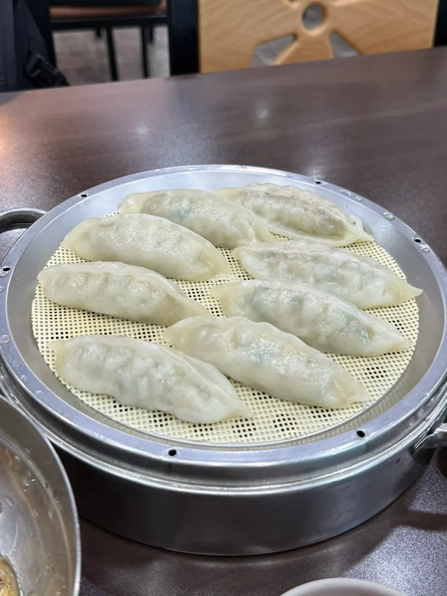 한 접시에 담긴 만두