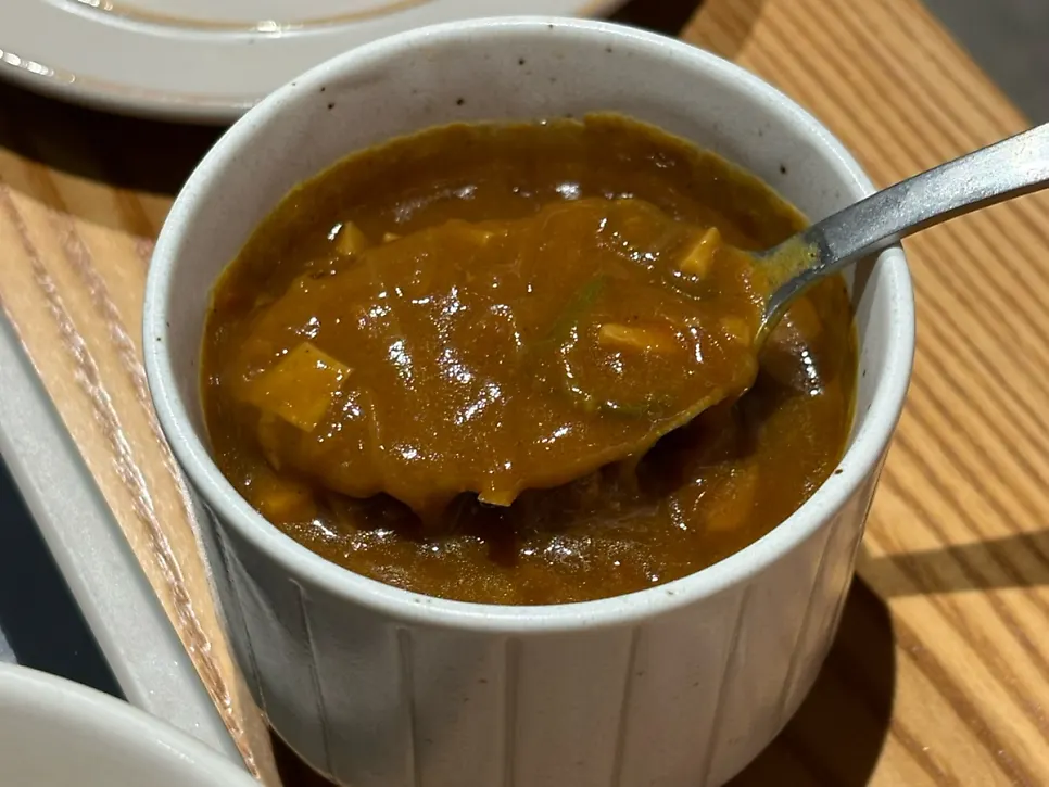 Handmade curry ordered with tonkatsu