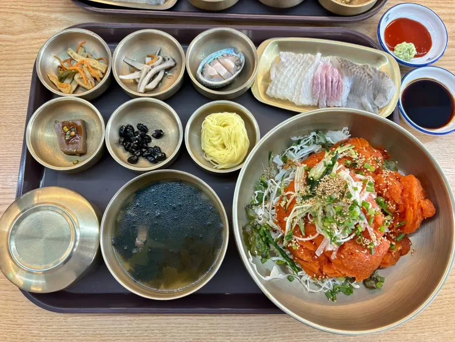 슬러시 육수 물회