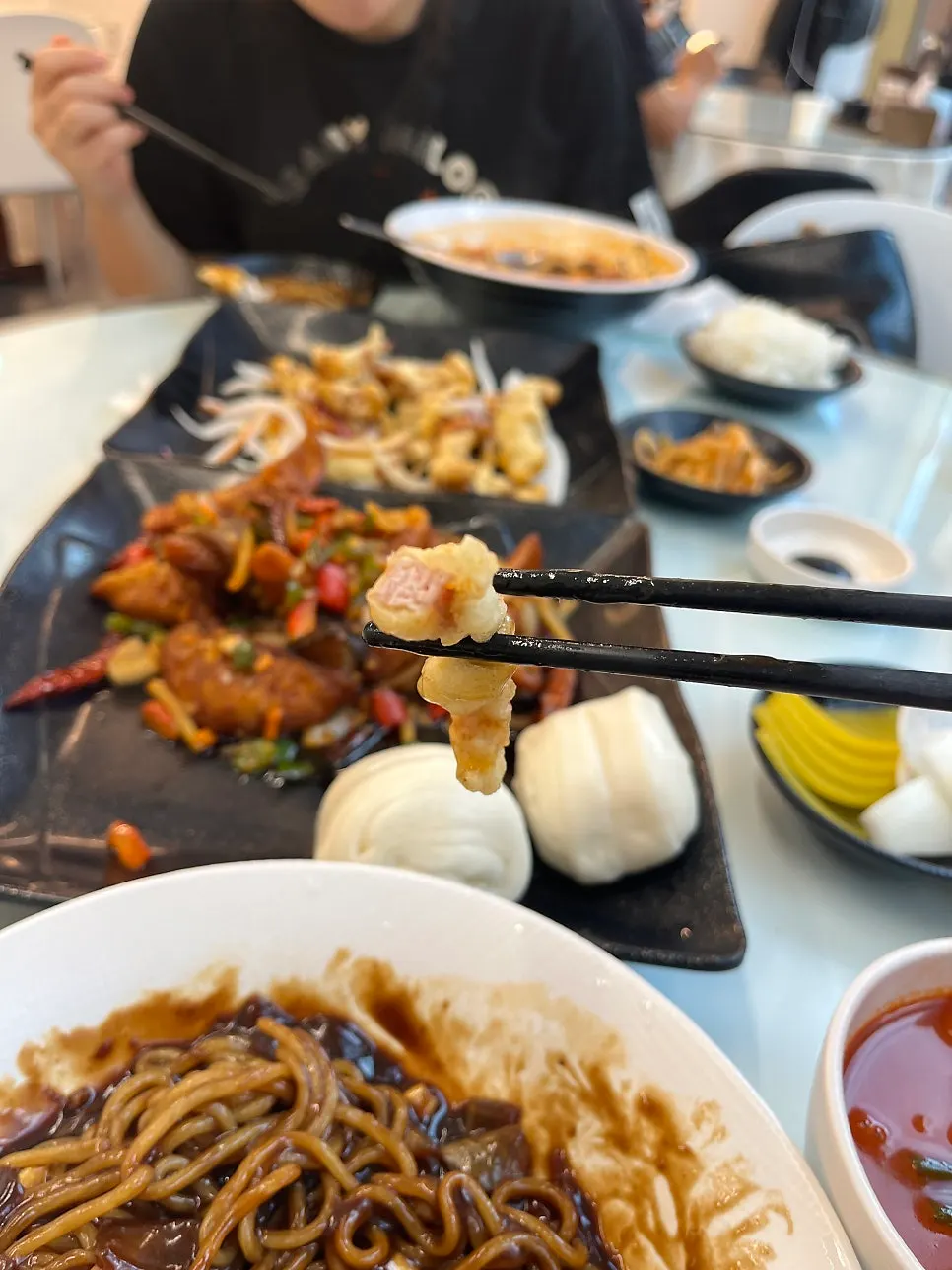 Tangsuyuk sauce loaded with onions