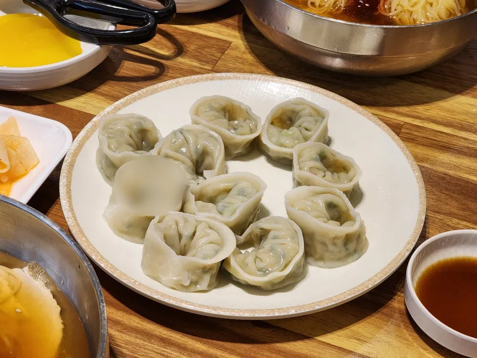 A plate of freshly steamed, warm hand-made mandu
