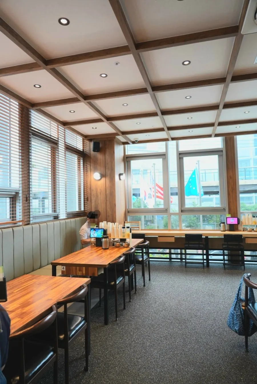 Large, well-spaced table seating