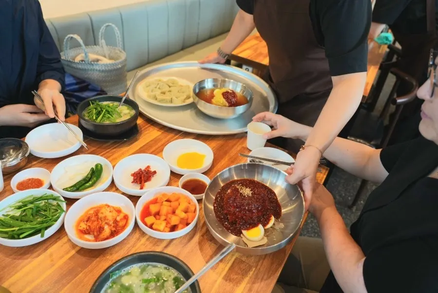 Bowl of savory bibim milmyeon