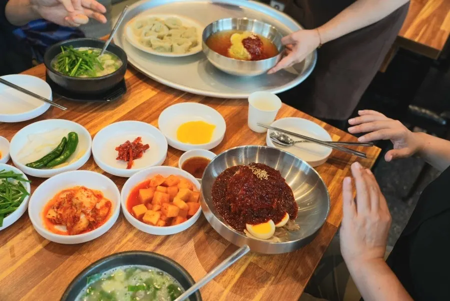 Table after finishing the meal at Yeongdong Milmyeon & Dwaeji Gukbap Busan Station Branch