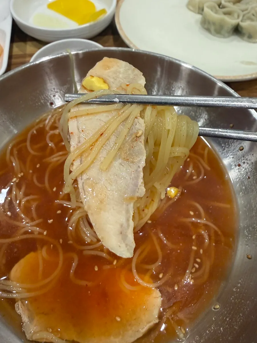 고명이 올려진 시원한 밀면