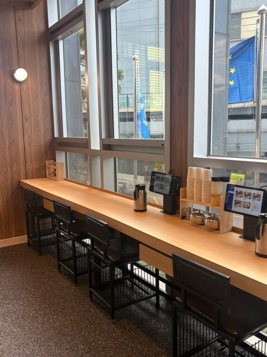 Clean, tidy interior of the Busan Station branch