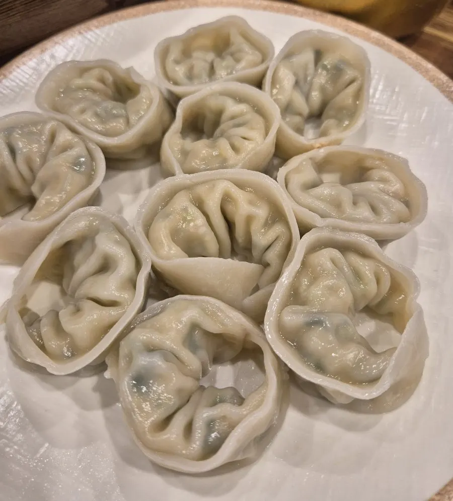 Plate of generously filled dumplings