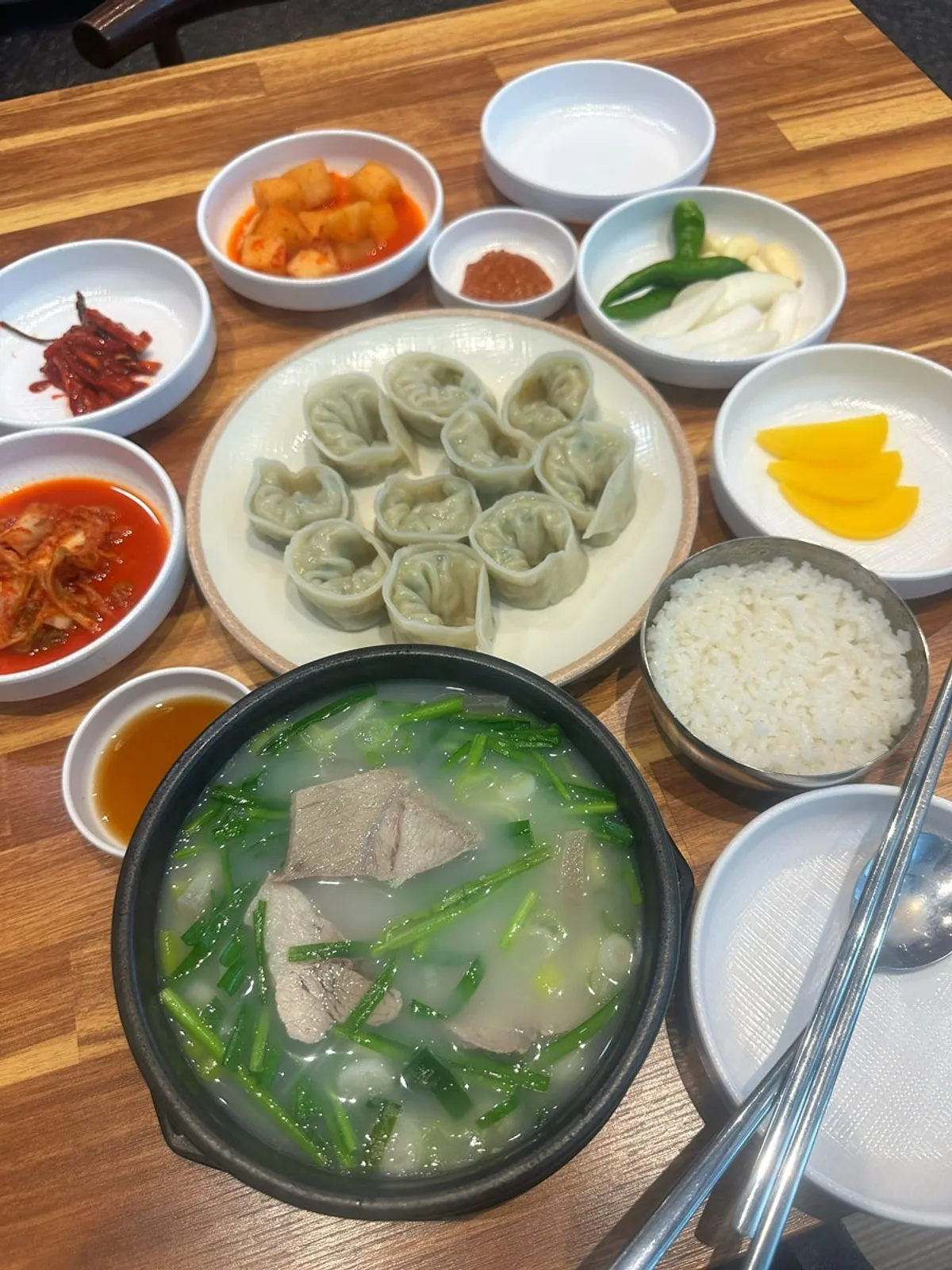 A bowl of dwaeji gukbap at Yeongdong Milmyeon & Dwaeji Gukbap Busan Station Branch