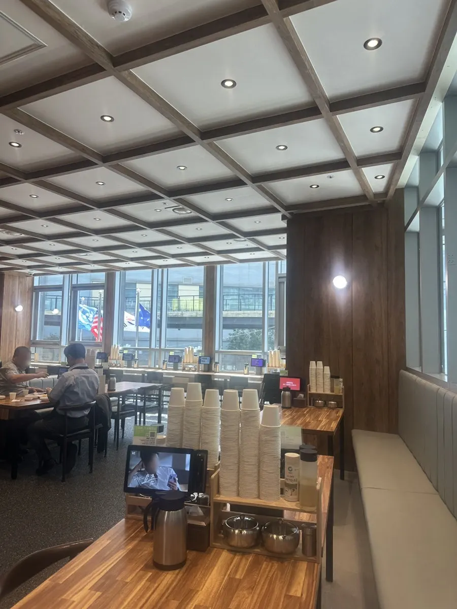 The tidy, clean interior of the restaurant