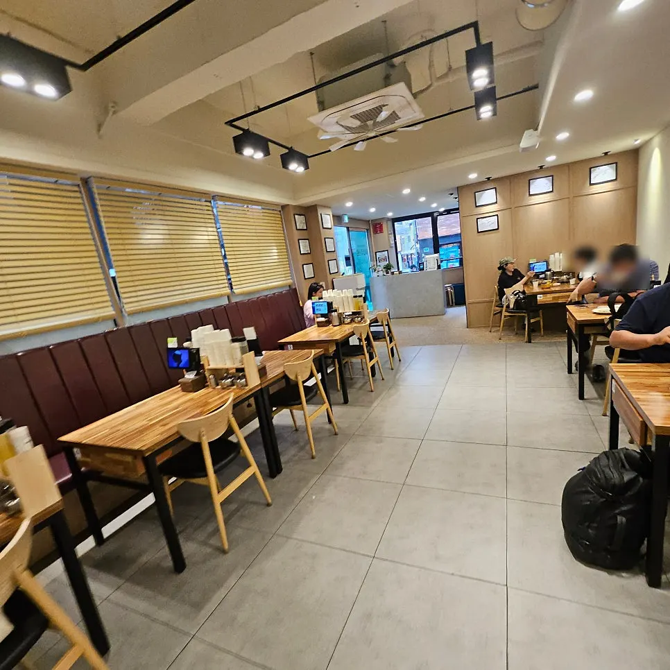 Wide, comfortable interior of the restaurant